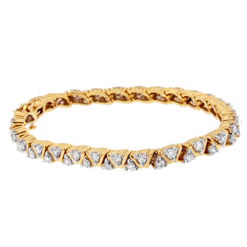 Vòng tay Haus Of Brilliance 14K Yellow Gold 4Ct. Tdw Round-Cut Diamond Bracelet (H-I