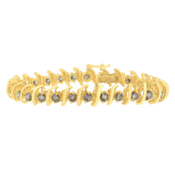 Haus Of Brilliance 14K Yellow Gold 6Ct Tdw Round Cut Diamond 'S' Bracelet (K-L, I1-I2) 1 Vòng tay Haus Of Brilliance 14K Yellow Gold 6Ct Tdw Round Cut Diamond 'S' Bracelet (K-L