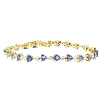 Vòng tay Haus Of Brilliance 14K Yellow Gold 8 1/3Ct. Tdw Round-Cut Diamond And Tanzanite Bracelet (H-I
