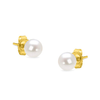 Bông tai Haus Of Brilliance 14K Yellow Gold Round Freshwater Akoya Cultured 5-5.5Mm Pearl Stud Earrings Aaa+ Quality