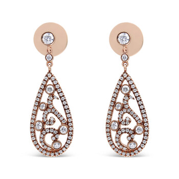 Haus Of Brilliance 18K Rose Gold 1 1/4 Cttw Diamond Teardrop Shaped Drop And Dangle Screw Back Stud Earring (F-G Color, Vs1-Vs2 Clarity) 1 Bông tai Haus Of Brilliance 18K Rose Gold 1 1/4 Cttw Diamond Teardrop Shaped Drop And Dangle Screw Back Stud Earring (F-G Color