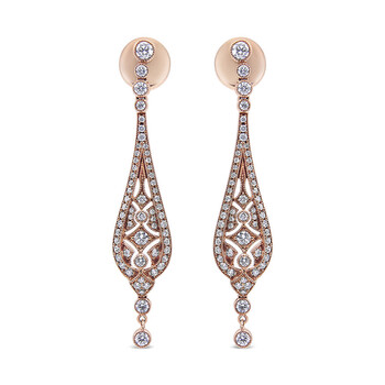 Haus Of Brilliance 18K Rose Gold 1 3/4 Cttw Diamond Milgrain Edged Vintage Art Deco Style Drop And Dangle Earring (F-G Color) 1 Bông tai Haus Of Brilliance 18K Rose Gold 1 3/4 Cttw Diamond Milgrain Edged Vintage Art Deco Style Drop And Dangle Earring (F-G Color)