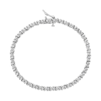 Haus Of Brilliance 18K White Gold 1Ct. Tdw Diamond Wrapped In Love Tennis Link Bracelet (H-I,I1-I2) 2 Vòng tay Haus Of Brilliance 18K White Gold 1Ct. Tdw Diamond Wrapped In Love Tennis Link Bracelet (H-I