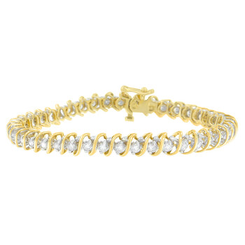 Haus Of Brilliance 18K Yellow Gold 3Ct. Tdw. Diamond Tennis S-Link Bracelet (I-J, I1-I2) 1 Vòng tay Haus Of Brilliance 18K Yellow Gold 3Ct. Tdw. Diamond Tennis S-Link Bracelet (I-J