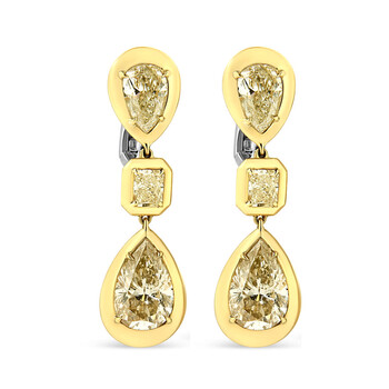 Haus Of Brilliance 18K Yellow Gold Earrings 7 4/5 Cttw Bezel Set Natural Yellow Pear And Emerald Cut Diamond Drop And Dangle Leverback Earring 1 Bông tai Haus Of Brilliance 18K Yellow Gold Earrings 7 4/5 Cttw Bezel Set Natural Yellow Pear And Emerald Cut Diamond Drop And Dangle Leverback Earring