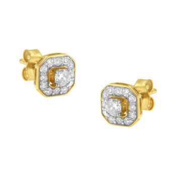 Haus Of Brilliance 2 Micron 10K Yellow Gold Plated Sterling Silver 1/2Ct Tdw Diamond Square Stud Earrings (I2-I3,J-K) 1 Bông tai Haus Of Brilliance 2 Micron 10K Yellow Gold Plated Sterling Silver 1/2Ct Tdw Diamond Square Stud Earrings (I2-I3
