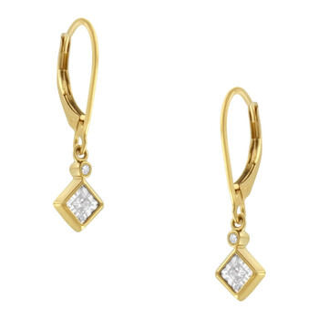 Bông tai Haus Of Brilliance 2 Micron 14K Yellow Gold Plating 1/3Ct Tdw Diamond Dangle Earrings (J-K