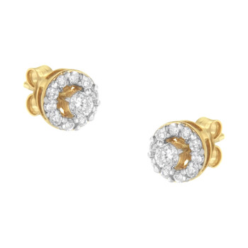 Bông tai Haus Of Brilliance 2 Micron Yellow Gold Plated Sterling Silver 1/2Ct Tdw Diamond Stud Earring (J-K