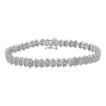 Vòng tay Haus Of Brilliance .925 Sterling Silver 1.0 Cttw Diamond "Arrow" Shape Tennis Link Bracelet (I-J Color