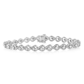 Haus Of Brilliance .925 Sterling Silver 1/3 Carat Tdw Miracle-Set Diamond Link Bracelet (I-J, I3) 1 Vòng tay Haus Of Brilliance .925 Sterling Silver 1/3 Carat Tdw Miracle-Set Diamond Link Bracelet (I-J