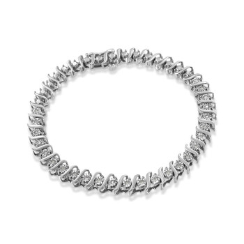 Vòng tay Haus Of Brilliance .925 Sterling Silver 1/4 Cttw Diamond Miracle-Set "S" Link Tennis Bracelet (I-J Color