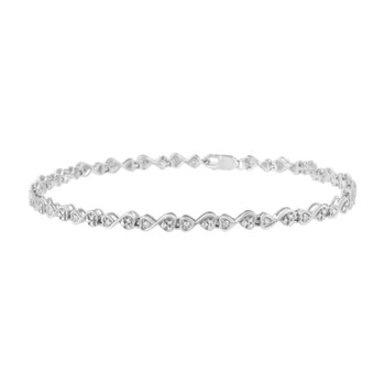 Haus Of Brilliance .925 Sterling Silver 1/4 Cttw Prong Set Round-Cut Diamond Heart And Infinity Link Bracelet - 7.25" 2 Vòng tay Haus Of Brilliance .925 Sterling Silver 1/4 Cttw Prong Set Round-Cut Diamond Heart And Infinity Link Bracelet - 7.25" chính hãng