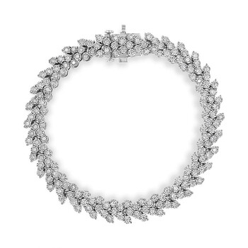 Haus Of Brilliance .925 Sterling Silver 2.00 Cttw Miracle Set Diamond Laurel Wreath Link Bracelet (I-J Color, I3 Clarity) - 7.25" 1 Vòng tay Haus Of Brilliance .925 Sterling Silver 2.00 Cttw Miracle Set Diamond Laurel Wreath Link Bracelet (I-J Color