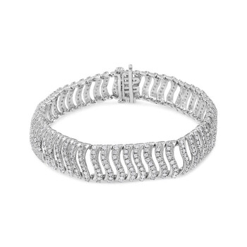 Vòng tay Haus Of Brilliance .925 Sterling Silver 5.00 Cttw Round-Cut Diamond "S" Link Bracelet (I-J Color