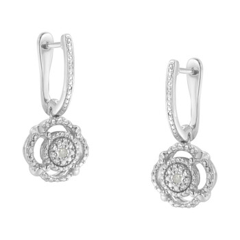 Bông tai Haus Of Brilliance .925 Sterling Silver Miracle-Set Diamond Accent Drop And Dangle Earrings (I-J Color