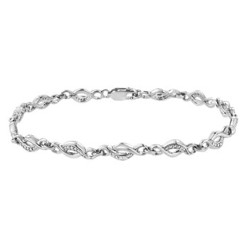 Vòng tay Haus Of Brilliance .925 Sterling Silver Prong Set Diamond Accent Curved Spiral Link Bracelet (I-J Color