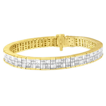 Haus Of Brilliance Classic 14K Yellow Gold 8 5/8Ct.Tdw Baguette And Princess Cut Diamond Eternity Bracelet (G-H,Vs2-Si1) 1 Vòng tay Haus Of Brilliance Classic 14K Yellow Gold 8 5/8Ct.Tdw Baguette And Princess Cut Diamond Eternity Bracelet (G-H