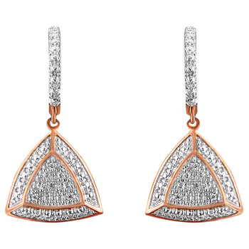 Haus Of Brilliance Rose Gold Plated Sterling Silver 1/25Ct Tdw Diamond Accent Triangle Dangle Earrings (H-I,I2) 1 Bông tai Haus Of Brilliance Rose Gold Plated Sterling Silver 1/25Ct Tdw Diamond Accent Triangle Dangle Earrings (H-I