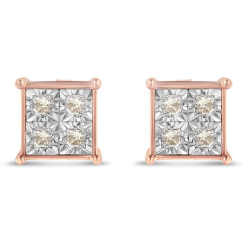 Bông tai Haus Of Brilliance Rose Plated Sterling Silver 1/2Ct Tdw Diamond Stud Earrings (J-K