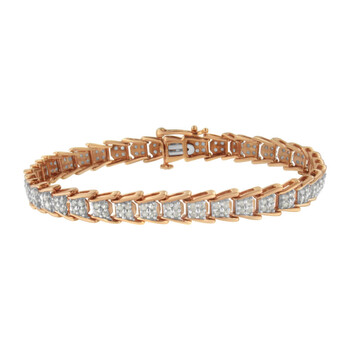 Vòng tay Haus Of Brilliance Rose-Plated Sterling Silver 2.00 Ct Tdw Diamond Tennis Bracelet (I-J