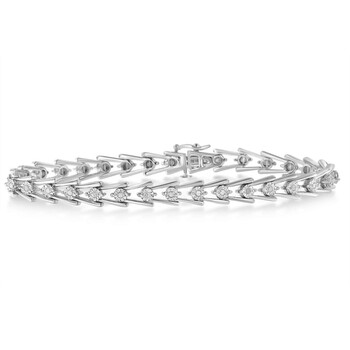 Vòng tay Haus Of Brilliance Sterling Silver 1/2 Ct Tdw Diamond Wave Link Bracelet (I-J