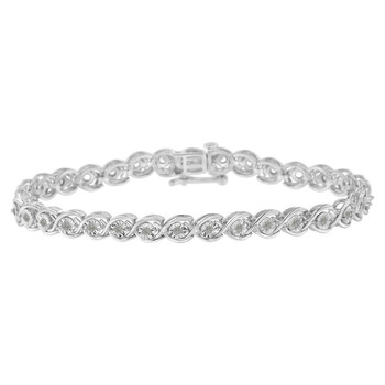 Vòng tay Haus Of Brilliance Sterling Silver 1/2Ct Tdw Diamond Link Bracelet (I-J