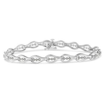 Vòng tay Haus Of Brilliance Sterling Silver 1/2Ct Tdw Diamond Link Bracelet (I-J