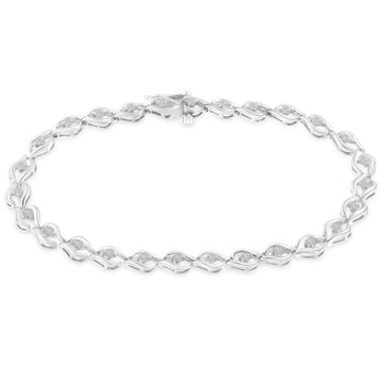Vòng tay Haus Of Brilliance Sterling Silver 1/2Ct Tdw Rose-Cut Diamond Link Bracelet (I-J