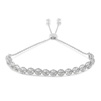 Vòng tay Haus Of Brilliance Sterling Silver 1/4Ct Tdw Diamond Bolo Link Bracelet (I-J