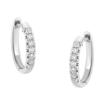 Bông tai Haus Of Brilliance Sterling Silver 1/4Ct Tdw Diamond Hoop Earring (I-J