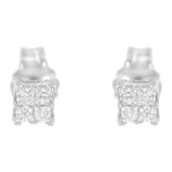 Bông tai Haus Of Brilliance Sterling Silver 1/4Ct Tdw Diamond Stud Earring (I-J