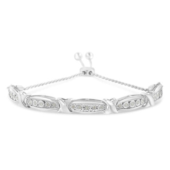 Vòng tay Haus Of Brilliance Sterling Silver 1/4Ct Tdw Rose-Cut Diamond Bolo Bracelet (I-J