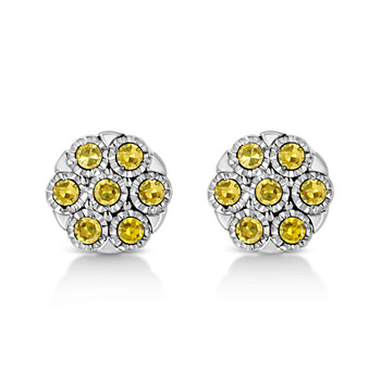 Haus Of Brilliance Sterling Silver 1/4Ct Tdw Rose-Cut Diamond Floral Cluster Stud Earring (I-J, I3-Promo) 2 Bông tai Haus Of Brilliance Sterling Silver 1/4Ct Tdw Rose-Cut Diamond Floral Cluster Stud Earring (I-J