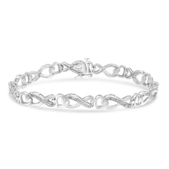 Haus Of Brilliance Sterling Silver 1/5Ct. Tdw Diamond Infinity Link Bracelet (H-I, I2-I3) 1 Vòng tay Haus Of Brilliance Sterling Silver 1/5Ct. Tdw Diamond Infinity Link Bracelet (H-I