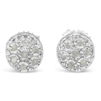 Haus Of Brilliance Sterling Silver 1/7Ct Tdw Diamond Cluster Stud Earrings (I-J, I3) 1 Bông tai Haus Of Brilliance Sterling Silver 1/7Ct Tdw Diamond Cluster Stud Earrings (I-J