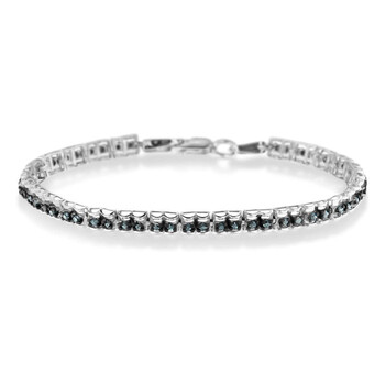 Haus Of Brilliance Sterling Silver 1Ct Tdw Color Treated Double-Link Diamond Tennis Bracelet (Blue, I1-I2) 1 Vòng tay Haus Of Brilliance Sterling Silver 1Ct Tdw Color Treated Double-Link Diamond Tennis Bracelet (Blue