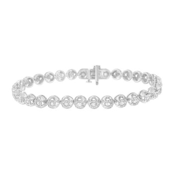 Vòng tay Haus Of Brilliance Sterling Silver 1Ct. Tdw Diamond Circle Link Eternity Bracelet (I-J