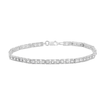 Vòng tay Haus Of Brilliance Sterling Silver 1Ct. Tdw Diamond-Encrusted Link Bracelet (I-J