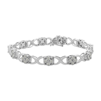 Haus Of Brilliance Sterling Silver 1Ct Tdw Diamond Link Bracelet (I-J,I3) 2 Vòng tay Haus Of Brilliance Sterling Silver 1Ct Tdw Diamond Link Bracelet (I-J