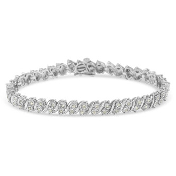 Vòng tay Haus Of Brilliance Sterling Silver 1Ct Tdw Diamond S-Curve Link Bracelet (I-J
