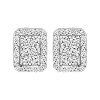 Haus Of Brilliance Sterling Silver 1Ct Tdw Diamond Stud Earrings (I-J, I3) 2 Bông tai Haus Of Brilliance Sterling Silver 1Ct Tdw Diamond Stud Earrings (I-J