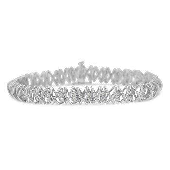 Vòng tay Haus Of Brilliance Sterling Silver 1Ct Tdw Rose-Cut Diamond X-Link Bracelet (I-J