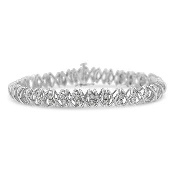 Vòng tay Haus Of Brilliance Sterling Silver 2Ct Tdw Rose-Cut Diamond X-Link Bracelet (I-J