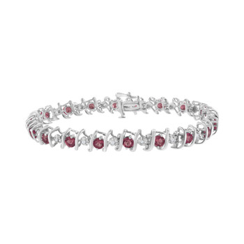 Haus Of Brilliance Sterling Silver Tourmaline And Diamond S-Link Tennis Bracelet (H-I, I1-I2) 1 Vòng tay Haus Of Brilliance Sterling Silver Tourmaline And Diamond S-Link Tennis Bracelet (H-I