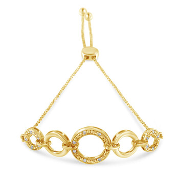 Vòng tay Haus Of Brilliance Yellow Plated Sterling Silver 1/10Ct Tdw Diamond Infinity Loop Bolo Bracelet(H-I