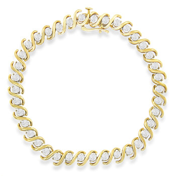 Vòng tay Haus Of Brilliance Yellow Plated Sterling Silver 1/2Ct Tdw Round-Cut Diamond Bracelet(H-I