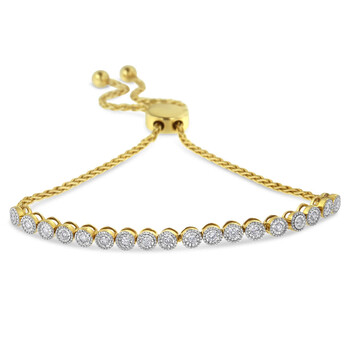Haus Of Brilliance Yellow Plated Sterling Silver 1/4Ct Tdw Diamond Bolo Bracelet(H-I,I2-I3) 1 Vòng tay Haus Of Brilliance Yellow Plated Sterling Silver 1/4Ct Tdw Diamond Bolo Bracelet(H-I