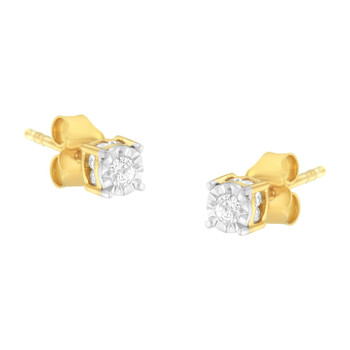 Bông tai Haus Of Brilliance Yellow Plated Sterling Silver 1/4Ct Tdw Diamond Stud Earring (I-J