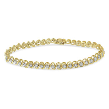 Haus Of Brilliance Yellow Plated Sterling Silver 1Ct Tdw Round-Cut Diamond Tennis Bracelet (I-J,I3 Promo) 1 Vòng tay Haus Of Brilliance Yellow Plated Sterling Silver 1Ct Tdw Round-Cut Diamond Tennis Bracelet (I-J