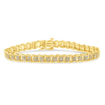 Vòng tay Haus Of Brilliance Yellow-Plated Sterling Silver 2 Ct Tdw Diamond Tennis Bracelet (I-J